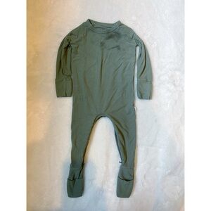 Little Sleepies Ribbed One Piece in Green